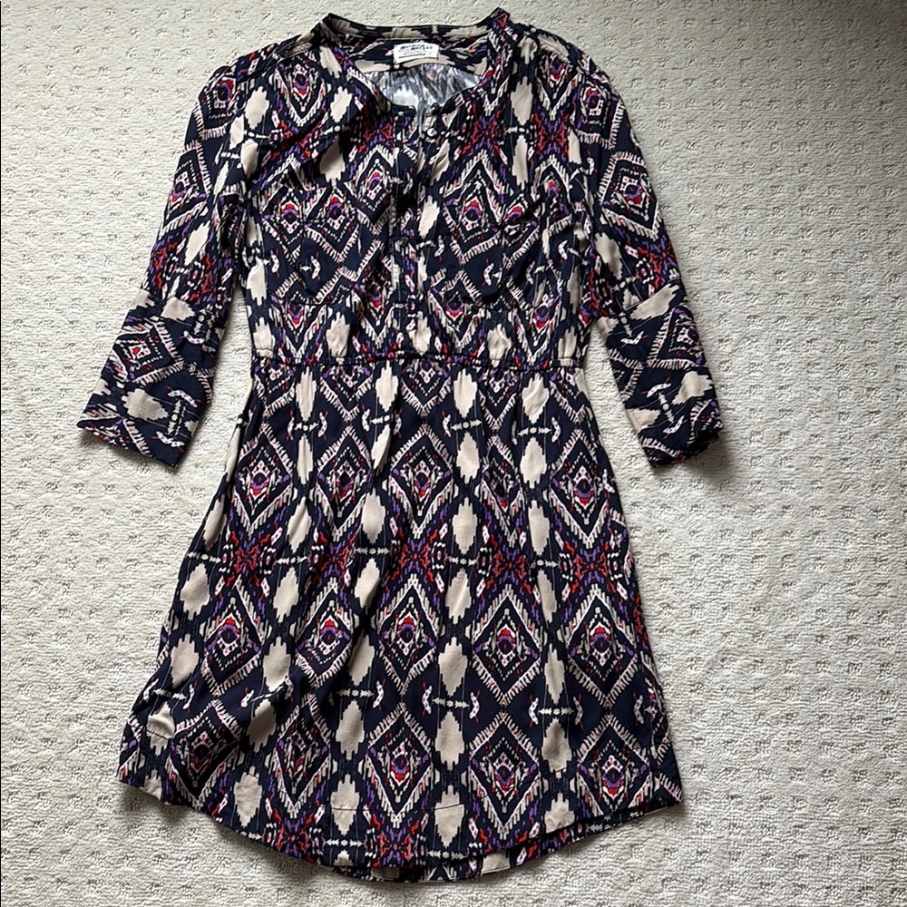 Pattern Navy and Pink Dress